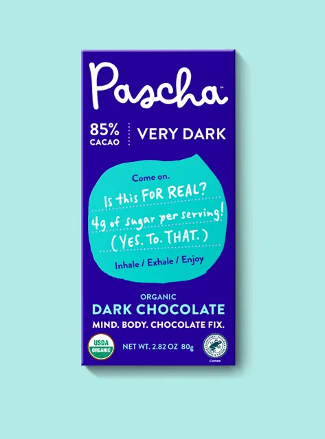 Pascha 85% Cacao Organic Vegan Dark Chocolate Bar