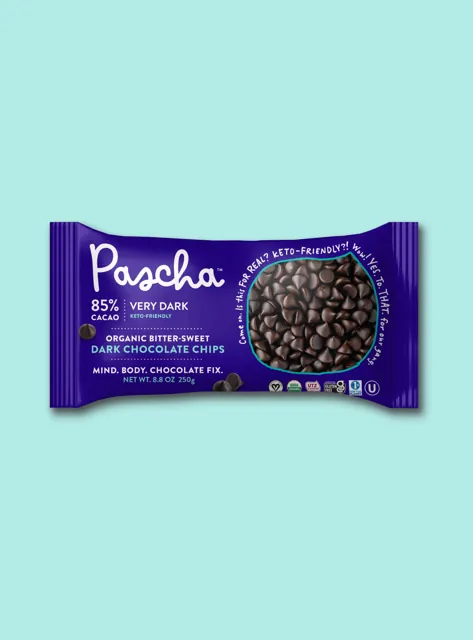 Pascha 85% Cacao Organic Vegan Extra Bitter-Sweet Dark Chocolate Chips