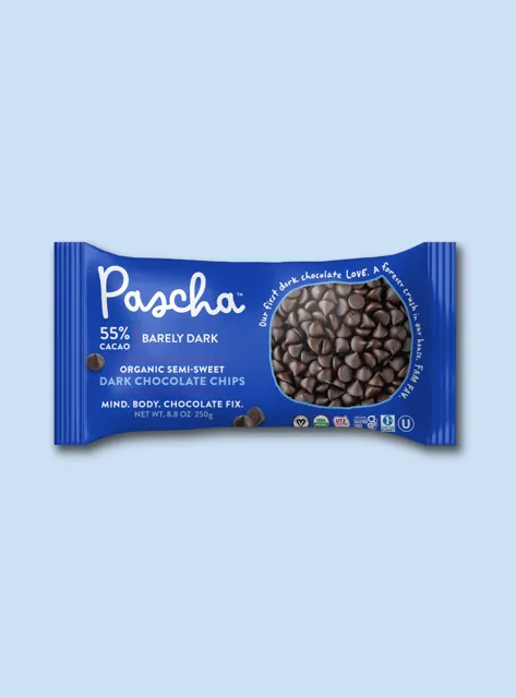Pascha 55% Cacao Organic Vegan Semi-Sweet Dark Chocolate Chips