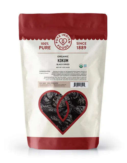 Pure Indian Foods Kokum, Black Dried, Certified Organic