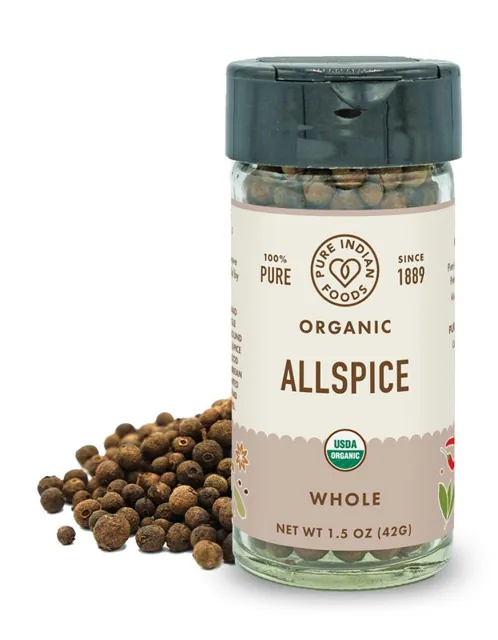 Pure Indian Foods Allspice Whole, Certified Organic