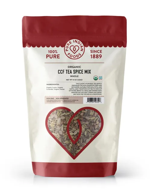 Pure Indian Foods CCF Tea Spice Mix (Cumin, Coriander, Fennel), Certified Organic