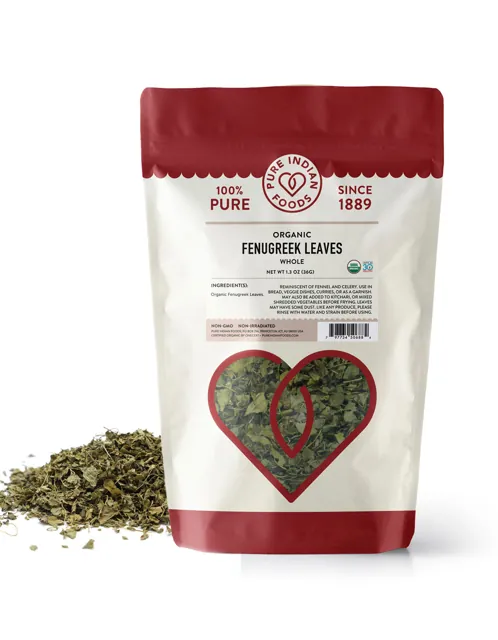 Pure Indian Foods Fenugreek Leaves (Kasoori Methi), Certified Organic
