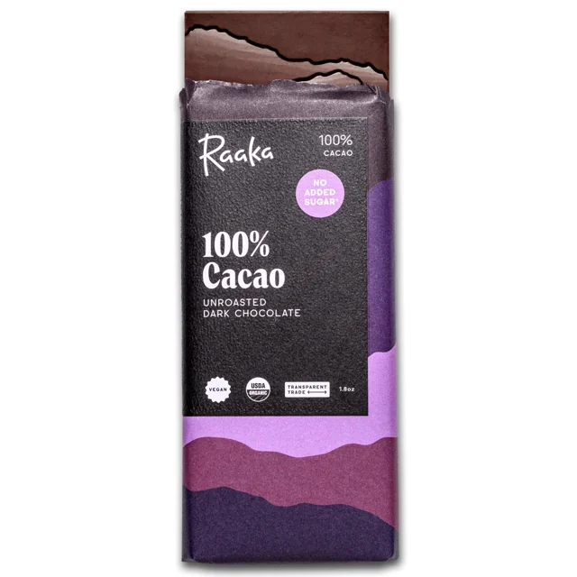 Raaka 100% Cacao Unroasted Dark Chocolate