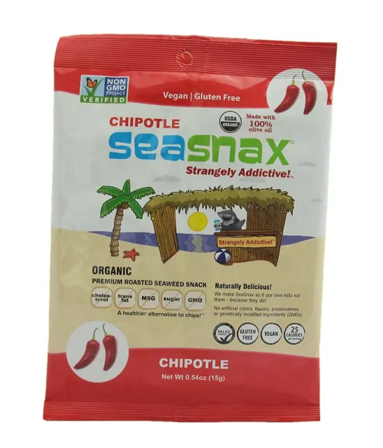 SeaSnax Organic Chipotle Seaweed Snack