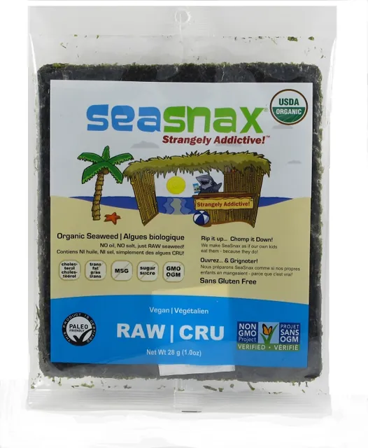 SeaSnax Organic Raw Seaweed Snack
