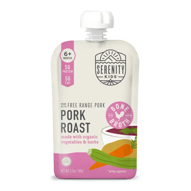 Serenity Kids Pork Roast with Organic Veggies & Bone Broth