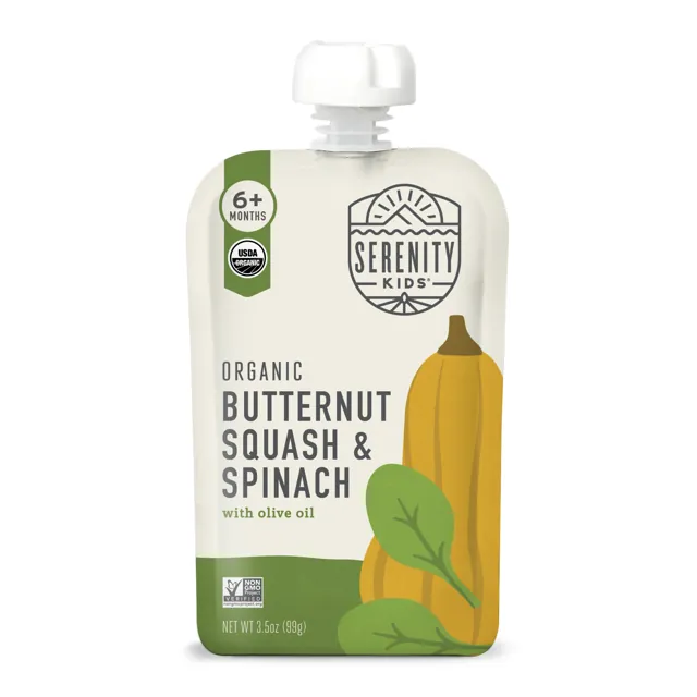 Serenity Kids Butternut & Spinach USDA Organic Veggies with Olive Oil