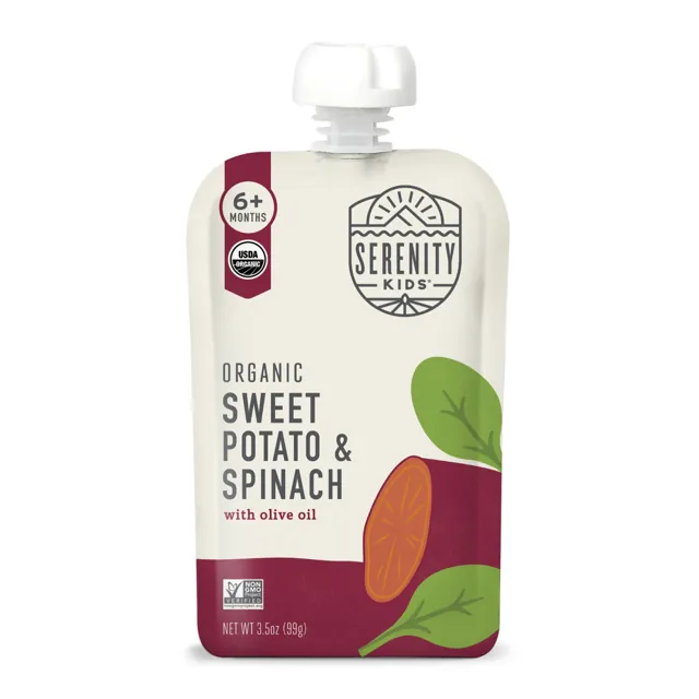 Serenity Kids Sweet Potato & Spinach USDA Organic Veggies with Olive Oil