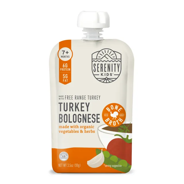 Serenity Kids Turkey Bolognese with Organic Veggies & Bone Broth