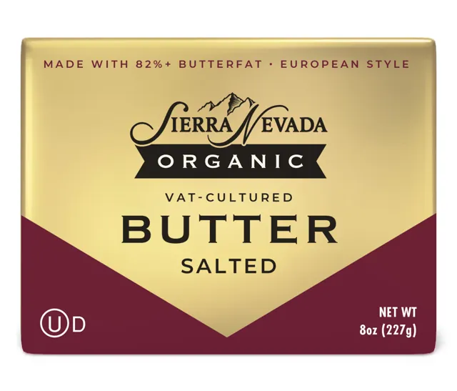 Sierra Nevada Cheese Co. Organic Vat Cultured Euro Style Butter, Salted