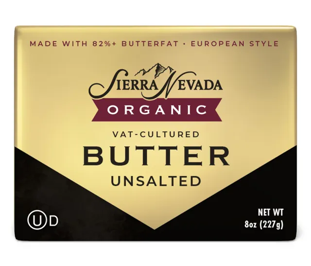 Sierra Nevada Cheese Co. Organic Vat Cultured Euro Style Butter, Unsalted
