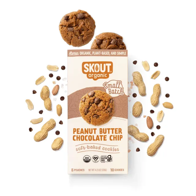 Skout Organic Peanut Butter Chocolate Chip Soft Baked Cookies