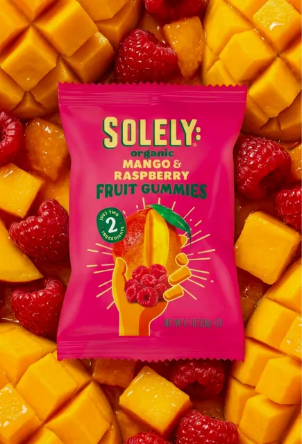 Solely Organic Mango Raspberry Fruit Gummies