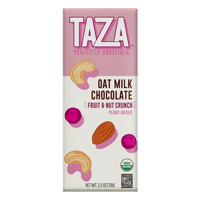 Taza Oat Milk Chocolate Bar – Fruit & Nut Crunch