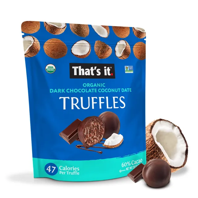 That's it. Organic Dark Chocolate Coconut Date Truffles