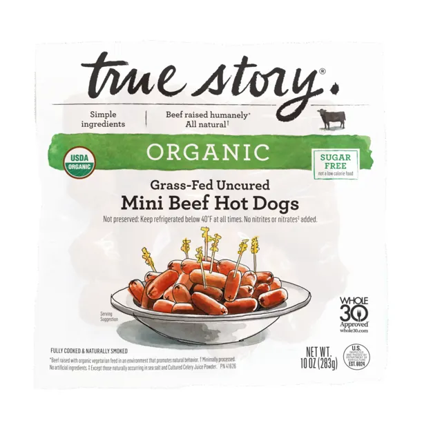 True Story Foods Organic Grass-Fed Uncured Mini Hot Dogs