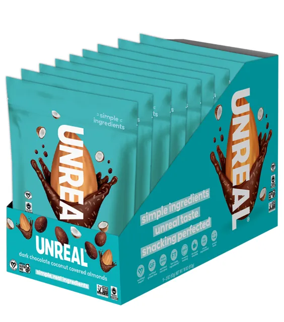 UNREAL Dark Chocolate Coconut Almonds – Grab & Go Box
