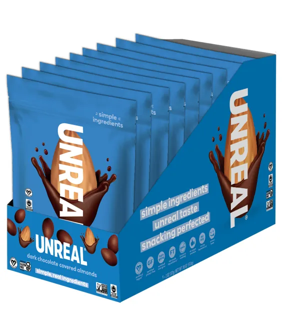 UNREAL Dark Chocolate Covered Almonds – Grab & Go Box