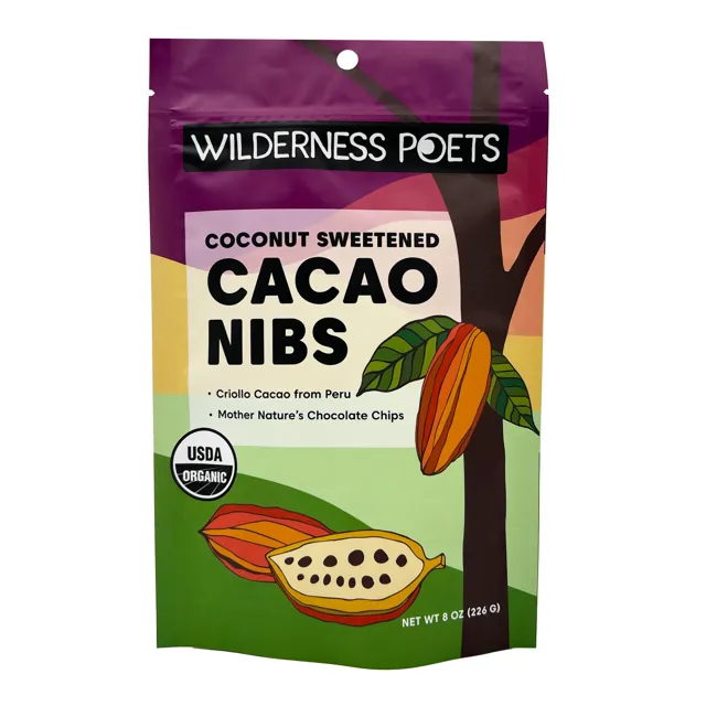 Wilderness Poets Coconut-Sweetened Cacao Nibs – Organic