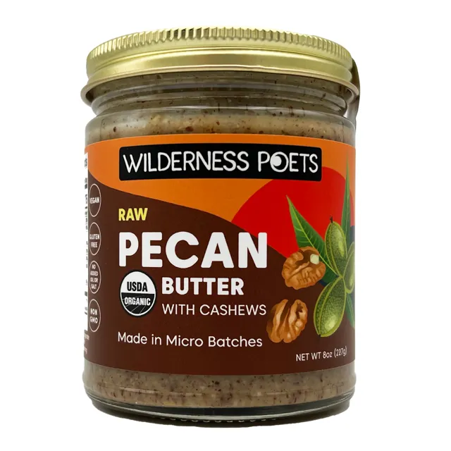 Wilderness Poets Pecan Butter with Cashews – Organic, Raw