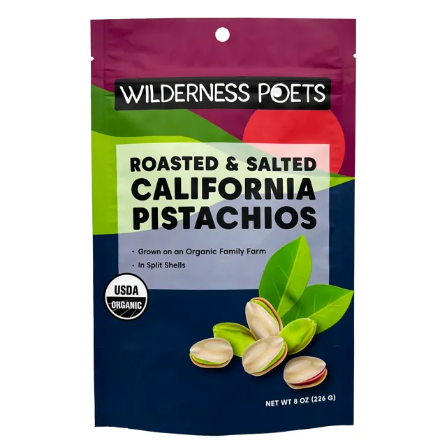 Wilderness Poets Pistachios – In-Shell, Organic, Roasted with Sea Salt