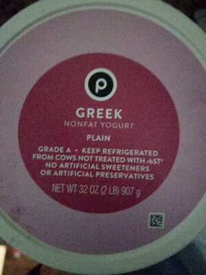 Publix Plain Greek Nonfat Yogurt