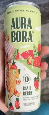 Aura Bora Basil Berry Flavored Herbal Sparkling Water