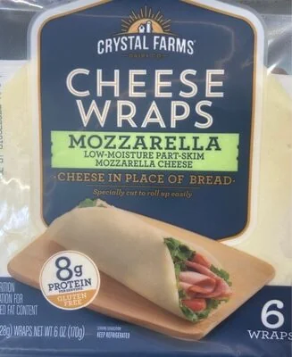Crystal Farms Sliced Mozzarella Cheese Wraps