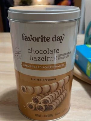 Favorite Day Chocolate Hazelnut Creme-Filled Rolled Wafers