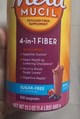 Metamucil 4-in-1 Fiber Psyllium Fiber Supplement, Berry