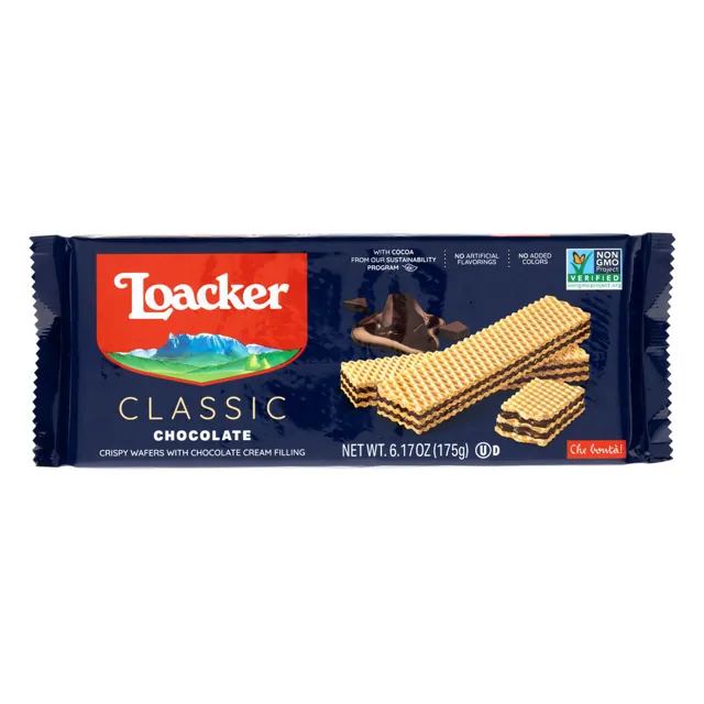 Loacker Classic Chocolate Crispy Wafers with Chocolate Cream Filling