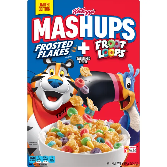 Kellogg's Mashups Frosted Flakes of Corn + Froot Loops Sweetened Cereal