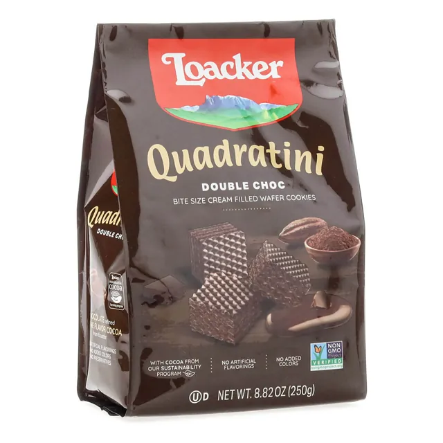 Loacker Quadratini Double Choc Wafer Cookies