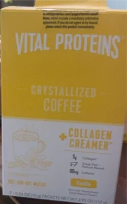 Vital Proteins Vanilla Flavored Collagen + Creamer Crystallized Coffee