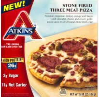 Atkins Stone Fired Three Meat Pepperoni, Italian Sausage & Bacon with a Blend of Three Cheeses Pizza