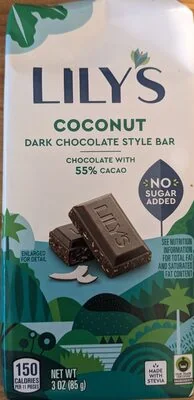 Lily's Coconut 55% Cocoa Dark Chocolate